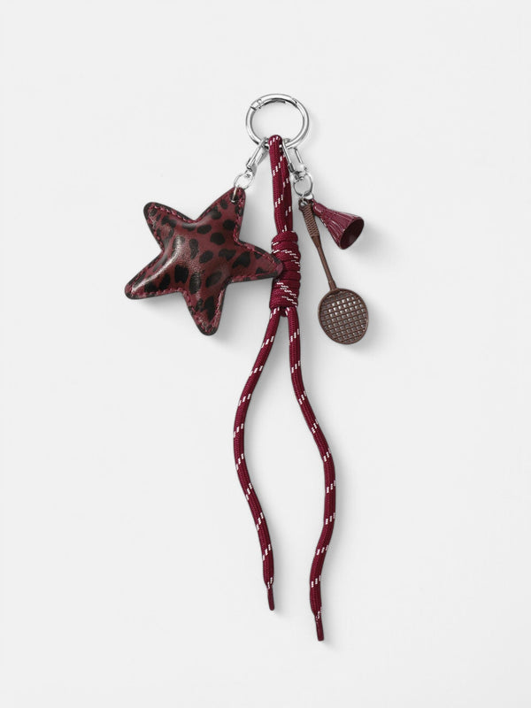 Leopard Print Star Bag Charm
